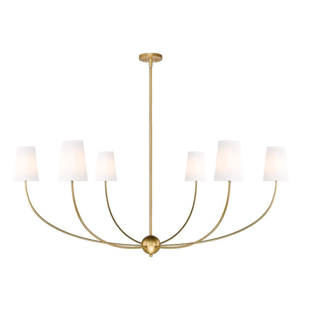 Shannon Chandelier - Brass Multi-Arm Fabric Shade Chandelier | Modern Transitional Hanging Light