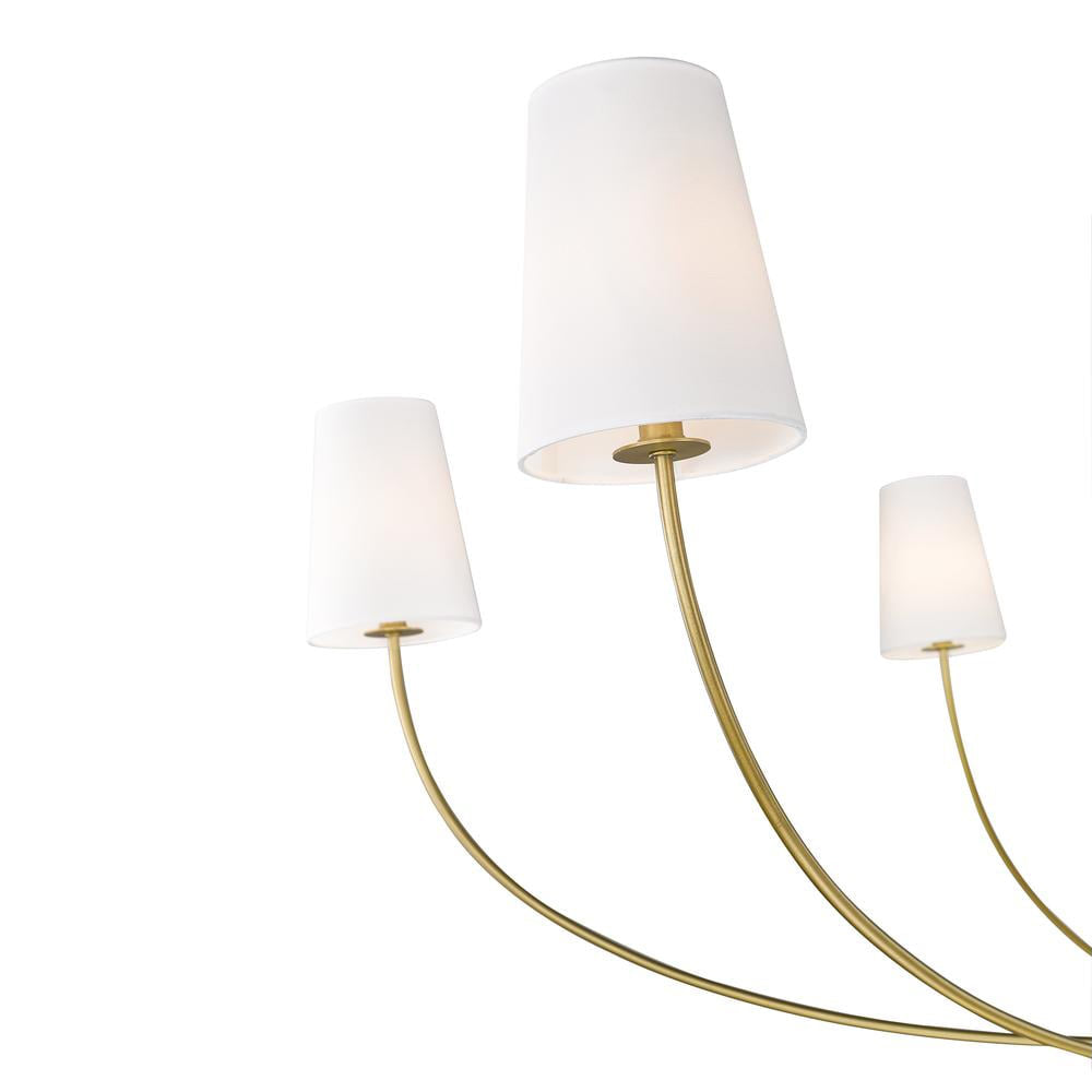 Shannon Chandelier - Brass Multi-Arm Fabric Shade Chandelier | Modern Transitional Hanging Light