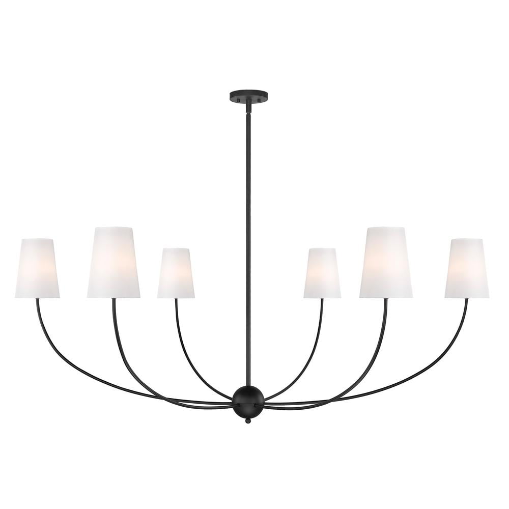 Shannon Chandelier - Brass Multi-Arm Fabric Shade Chandelier | Modern Transitional Hanging Light