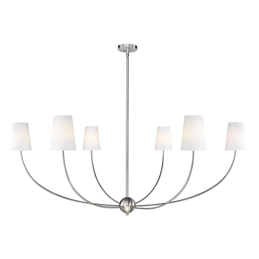 Shannon Chandelier - Brass Multi-Arm Fabric Shade Chandelier | Modern Transitional Hanging Light