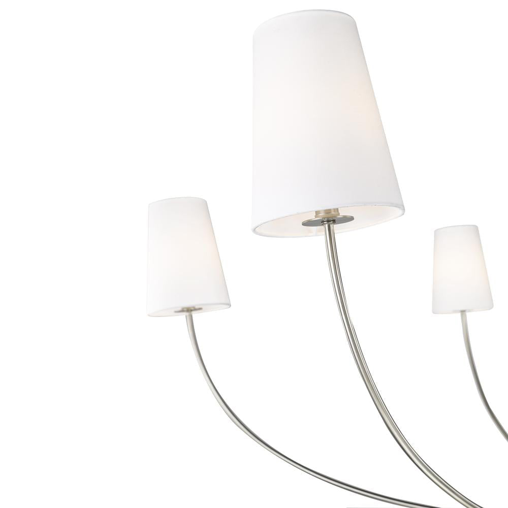 Shannon Chandelier - Brass Multi-Arm Fabric Shade Chandelier | Modern Transitional Hanging Light
