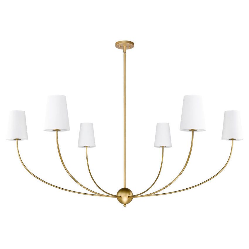 Shannon Chandelier - Brass Multi-Arm Fabric Shade Chandelier | Modern Transitional Hanging Light