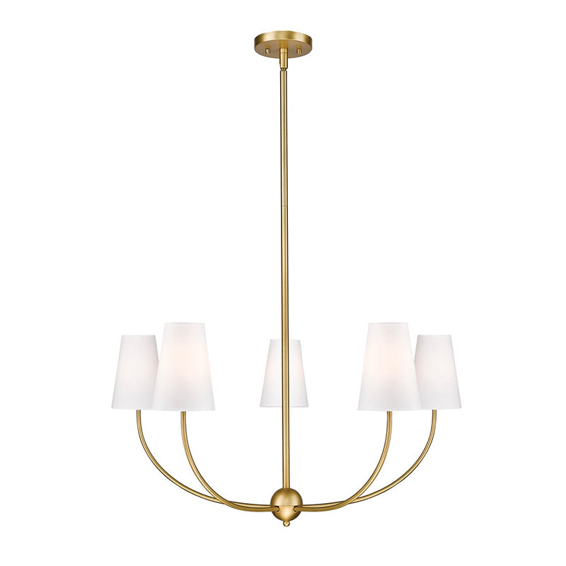 Shannon Chandelier - Brass Multi-Arm Fabric Shade Chandelier | Modern Transitional Hanging Light