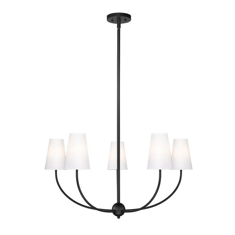 Shannon Chandelier - Brass Multi-Arm Fabric Shade Chandelier | Modern Transitional Hanging Light