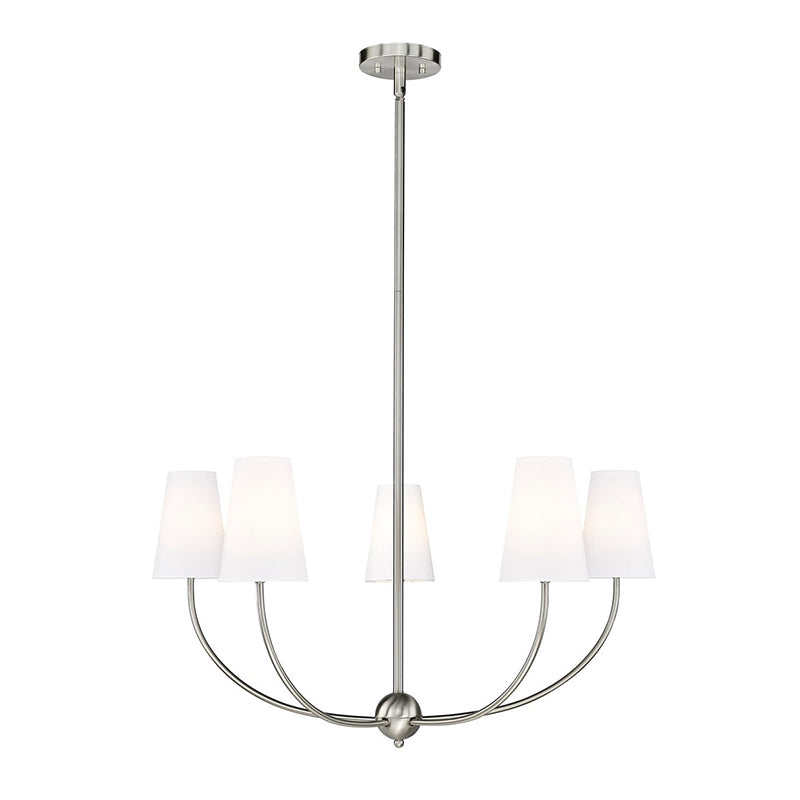 Shannon Chandelier - Brass Multi-Arm Fabric Shade Chandelier | Modern Transitional Hanging Light