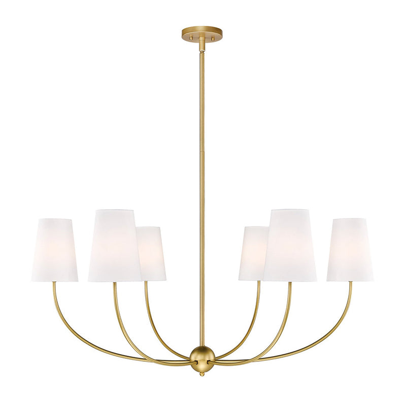 Shannon Chandelier - Brass Multi-Arm Fabric Shade Chandelier | Modern Transitional Hanging Light