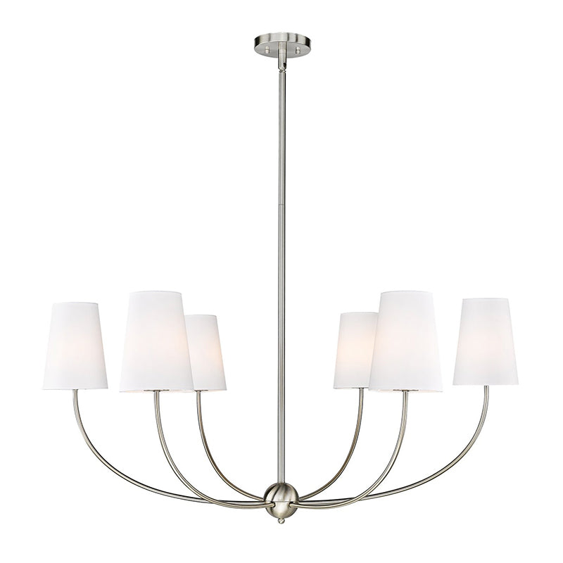 Shannon Chandelier - Brass Multi-Arm Fabric Shade Chandelier | Modern Transitional Hanging Light