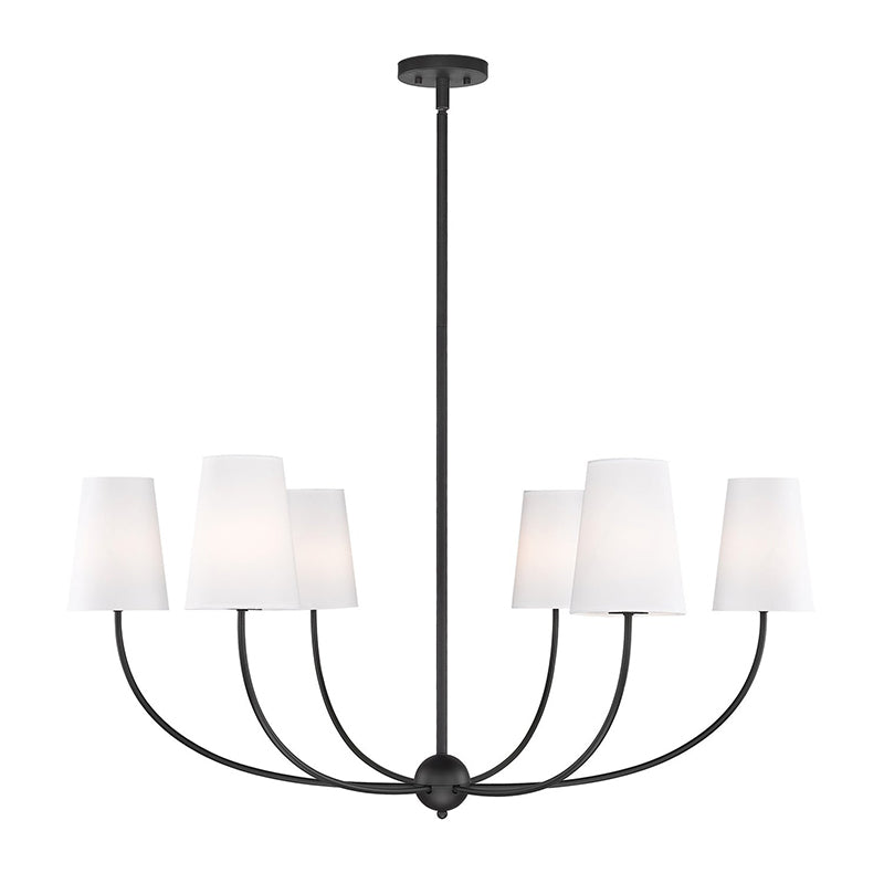 Shannon Chandelier - Brass Multi-Arm Fabric Shade Chandelier | Modern Transitional Hanging Light