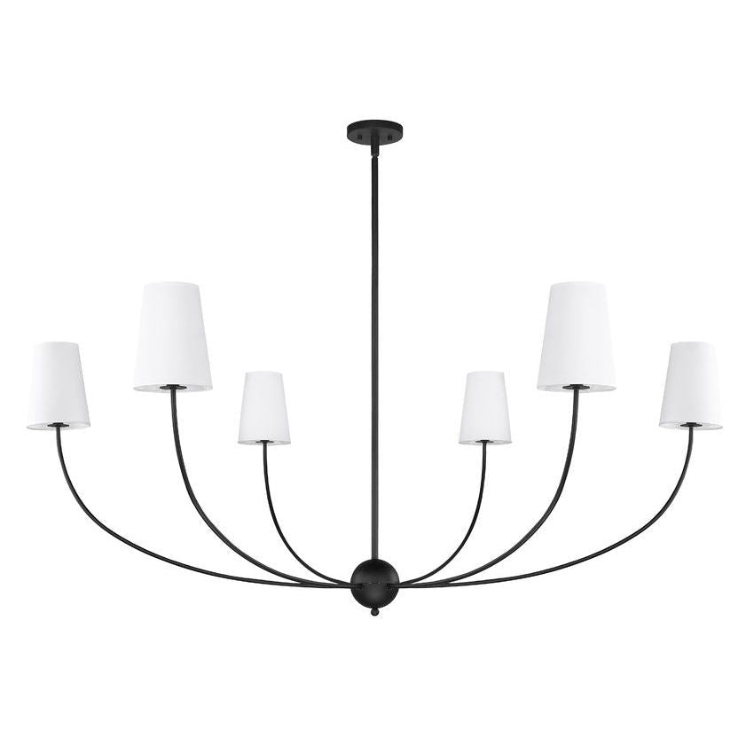 Shannon Chandelier - Brass Multi-Arm Fabric Shade Chandelier | Modern Transitional Hanging Light