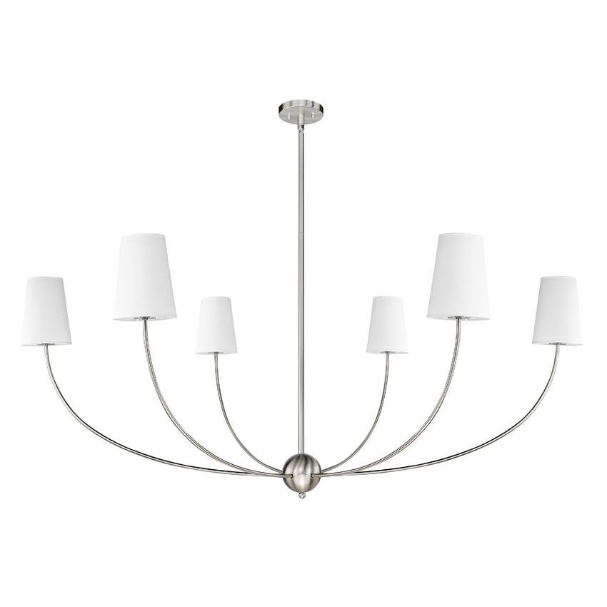 Shannon Chandelier - Brass Multi-Arm Fabric Shade Chandelier | Modern Transitional Hanging Light