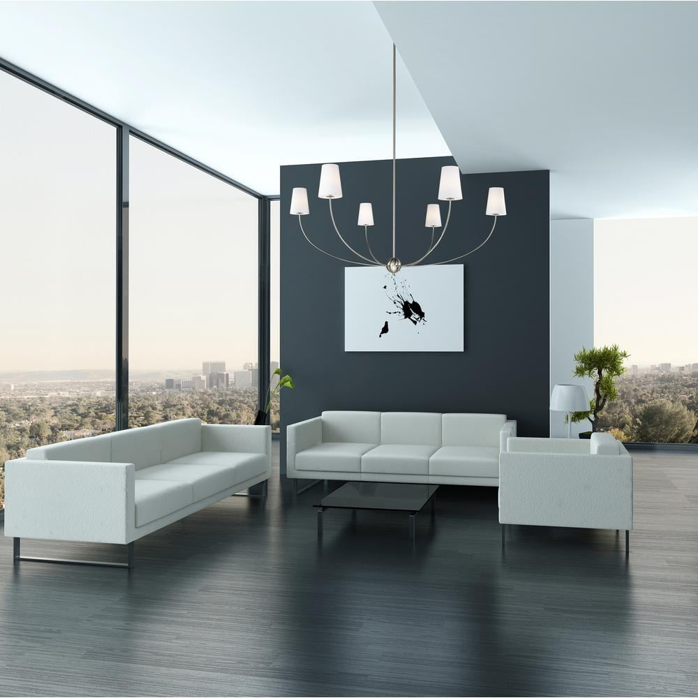 Shannon Chandelier - Brass Multi-Arm Fabric Shade Chandelier | Modern Transitional Hanging Light