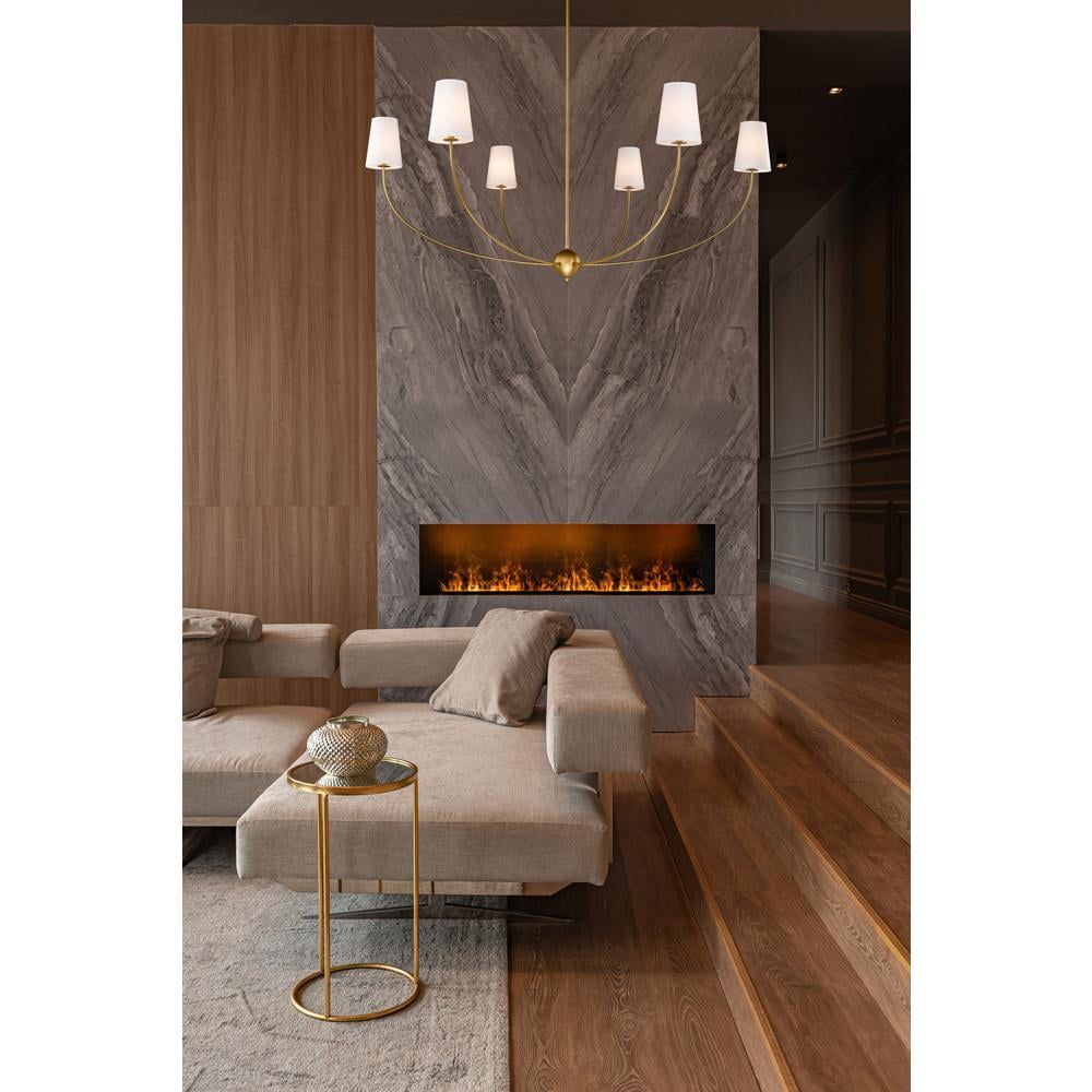Shannon Chandelier - Brass Multi-Arm Fabric Shade Chandelier | Modern Transitional Hanging Light
