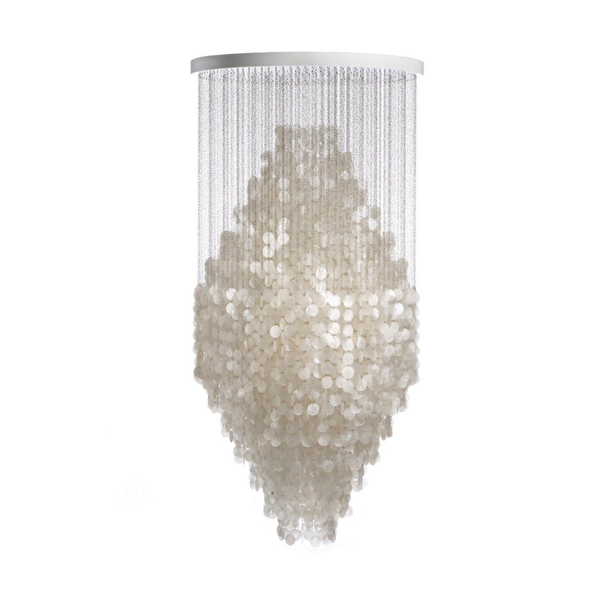 Shell Waterfall Chandelier - Mother-of-Pearl Cascading Pendant Light | Coastal Modern Hanging Chandelier
