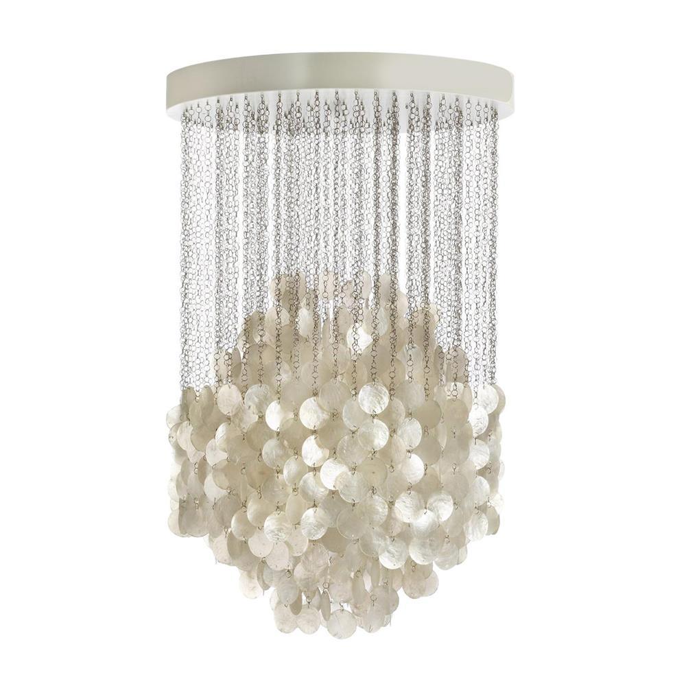 Shell Waterfall Chandelier - Mother-of-Pearl Cascading Pendant Light | Coastal Modern Hanging Chandelier