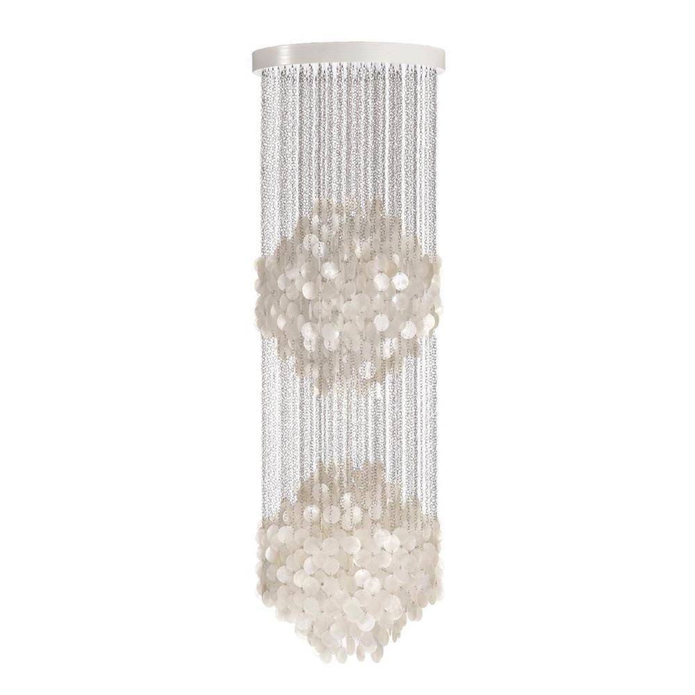 Shell Waterfall Chandelier - Mother-of-Pearl Cascading Pendant Light | Coastal Modern Hanging Chandelier
