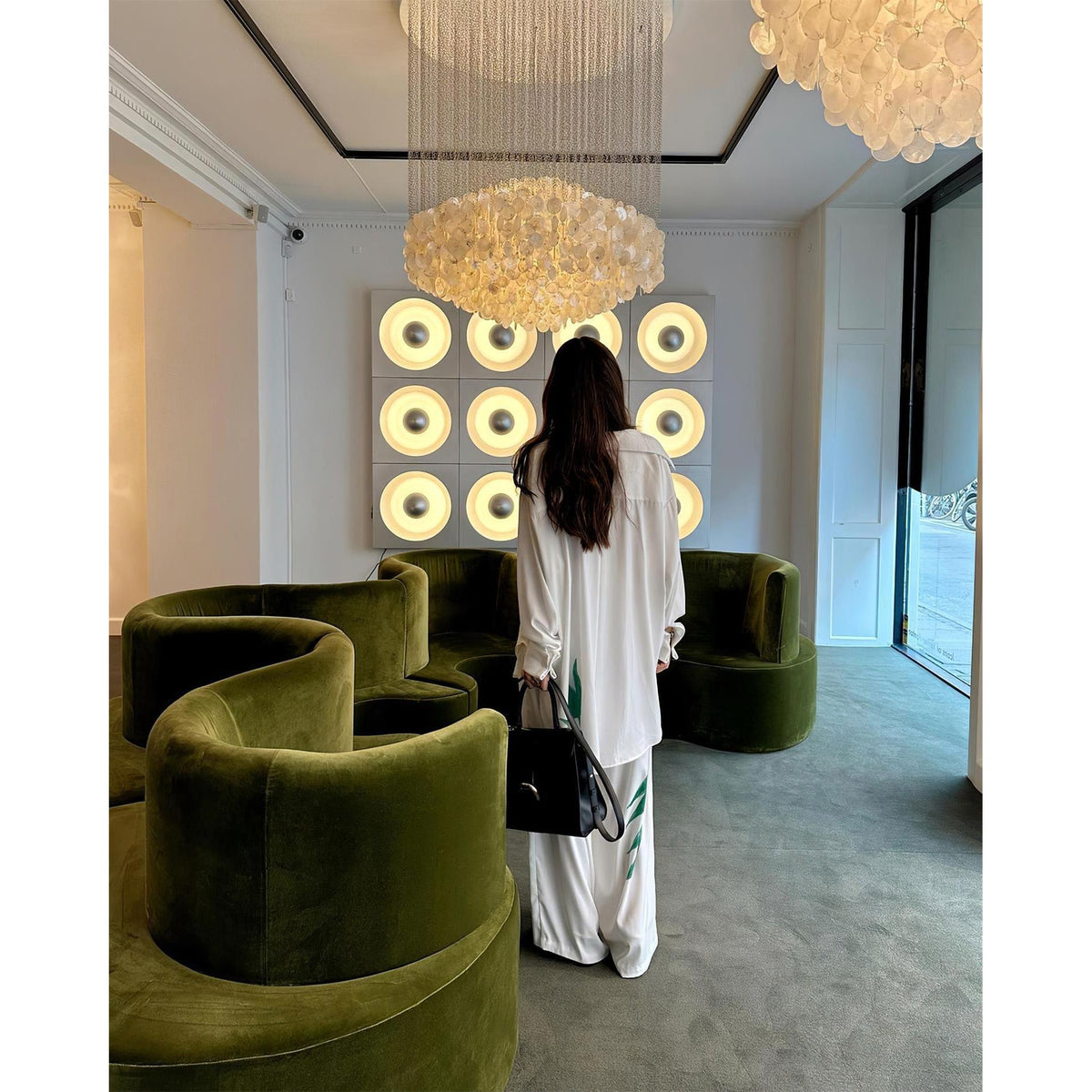Shell Waterfall Chandelier - Mother-of-Pearl Cascading Pendant Light | Coastal Modern Hanging Chandelier