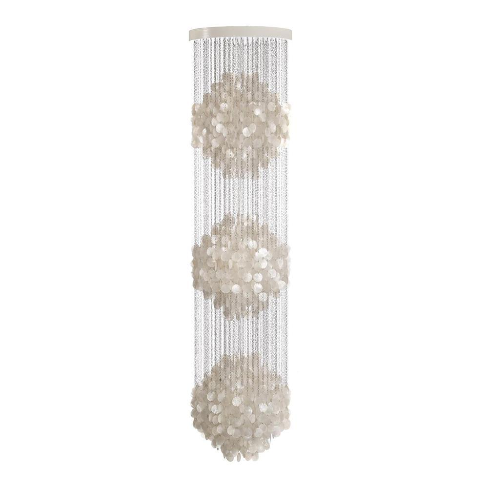 Shell Waterfall Chandelier - Mother-of-Pearl Cascading Pendant Light | Coastal Modern Hanging Chandelier