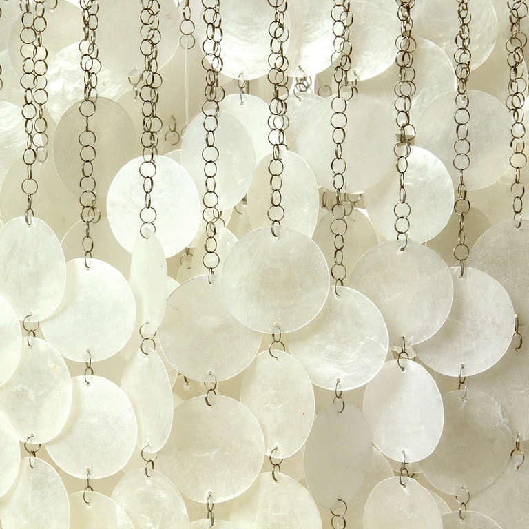 Shell Waterfall Chandelier - Mother-of-Pearl Cascading Pendant Light | Coastal Modern Hanging Chandelier