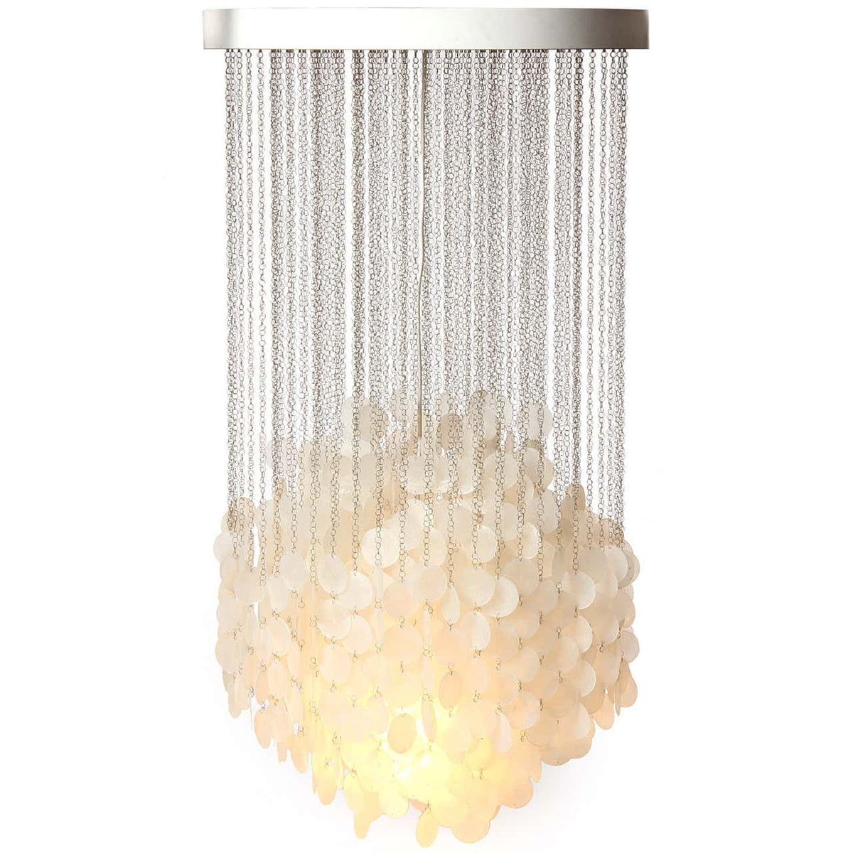 Shell Waterfall Chandelier - Mother-of-Pearl Cascading Pendant Light | Coastal Modern Hanging Chandelier