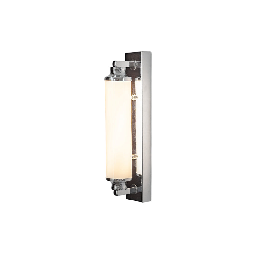 Sheridan Wall Lamp - Chrome & Glowing Acrylic LED Sconce | Modern Bathroom Vanity Light