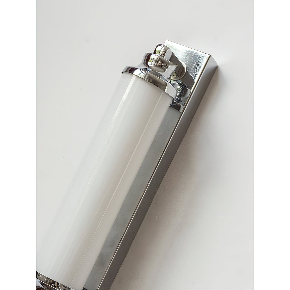 Sheridan Wall Lamp - Chrome & Glowing Acrylic LED Sconce | Modern Bathroom Vanity Light