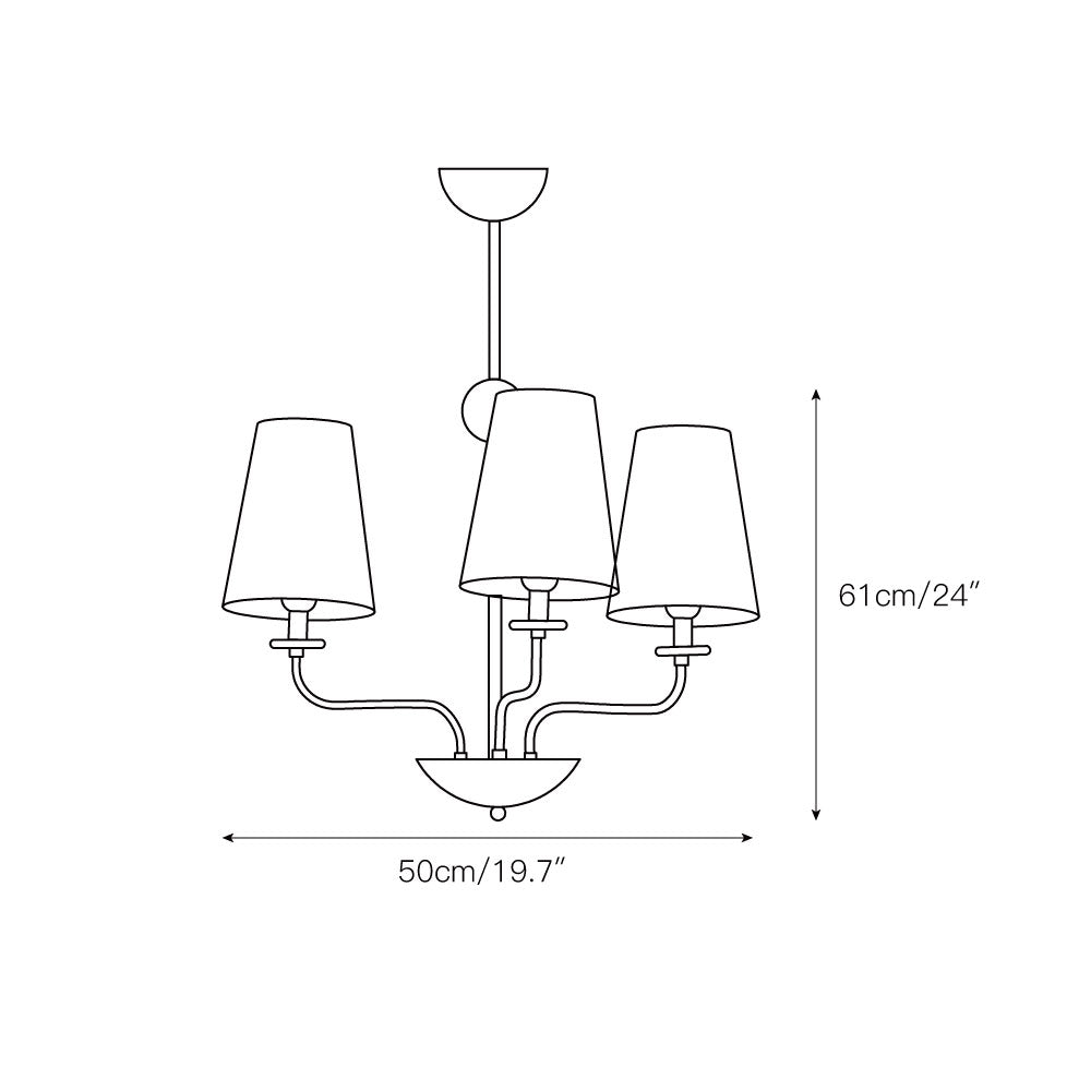Siena Fabric Chandelier - Ash Wood & Floral Fabric Shade Chandelier | Modern Country Overhead Light