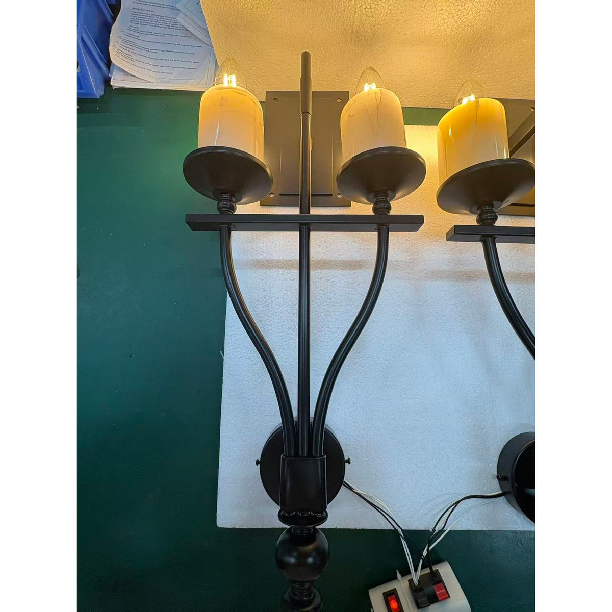 Sienna Candle Wall Sconce - Sculptural Iron & Jade Wall Light | Modern Candle Sconce