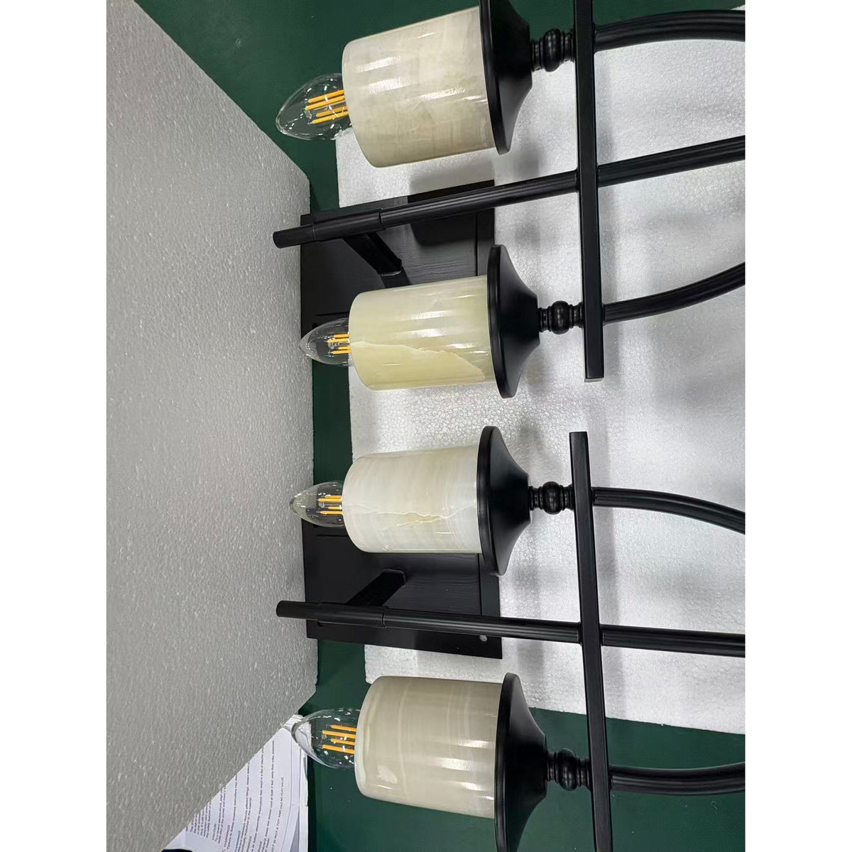 Sienna Candle Wall Sconce - Sculptural Iron & Jade Wall Light | Modern Candle Sconce