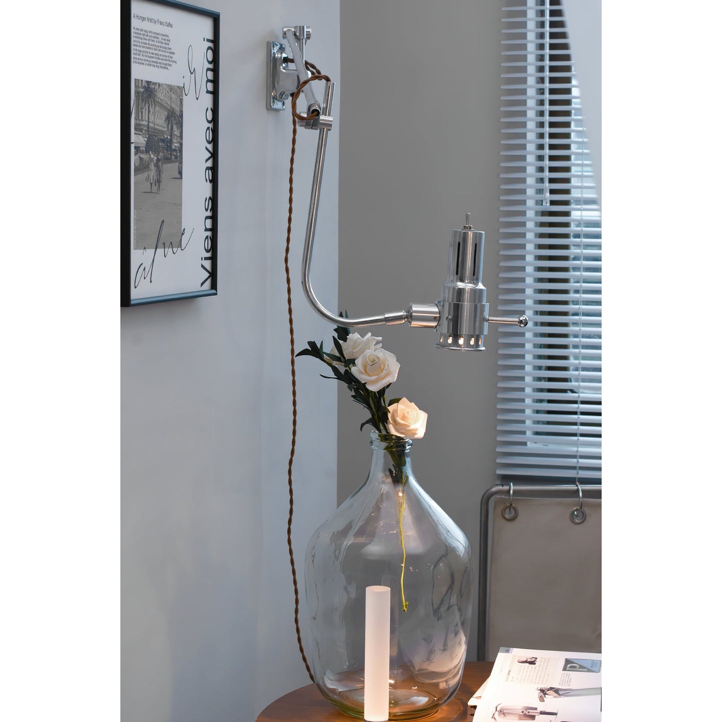 Signal Swing Arm Plug-in Sconce - Aluminum Dual Adjustable Wall Lamp | Industrial Articulating Task Light