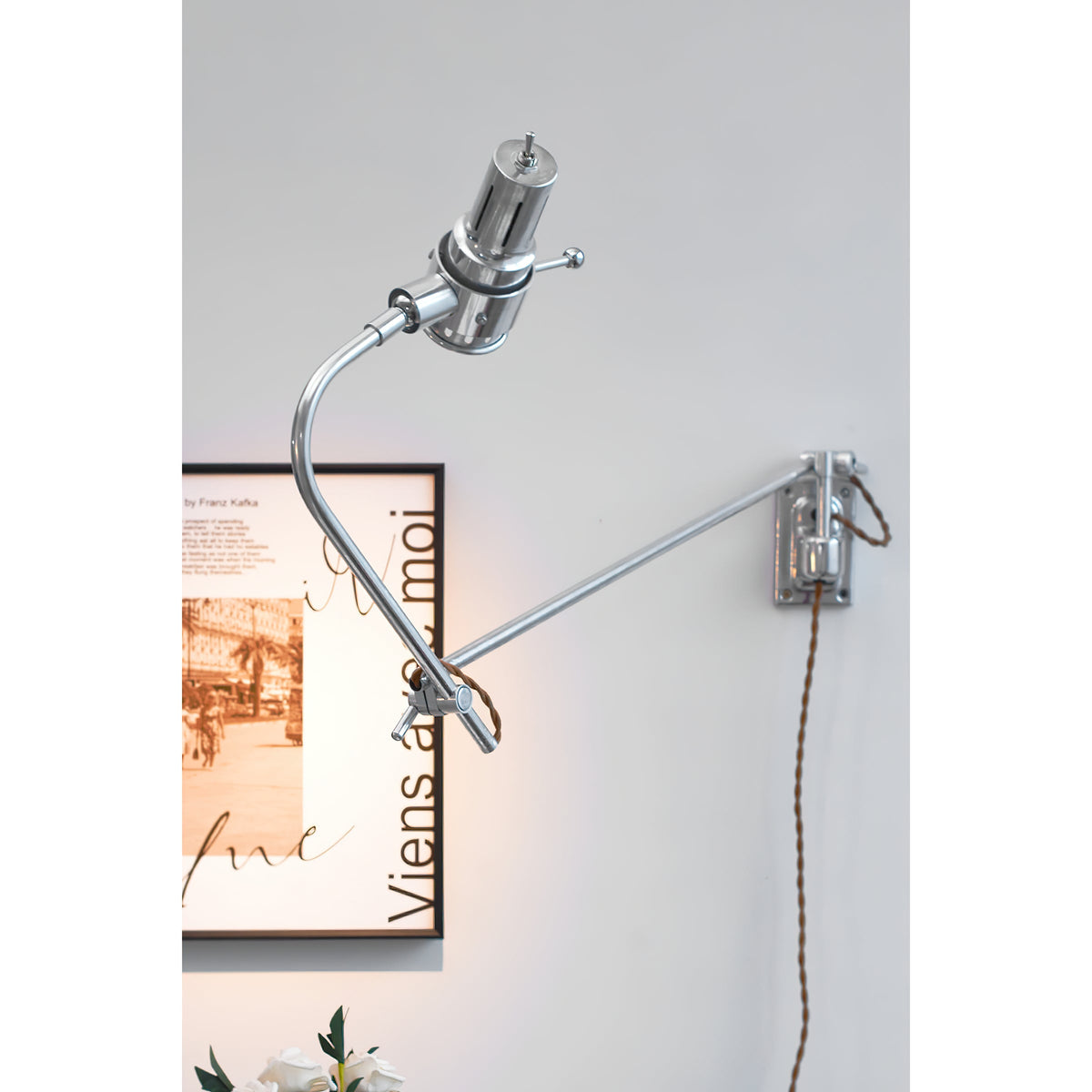Signal Swing Arm Plug-in Sconce - Aluminum Dual Adjustable Wall Lamp | Industrial Articulating Task Light