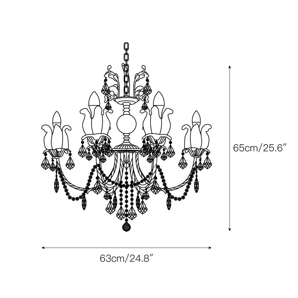 Silva Crystal Chandelier - Neo-Renaissance Brass & Bohemian Crystal Light | French Baroque Chandelier