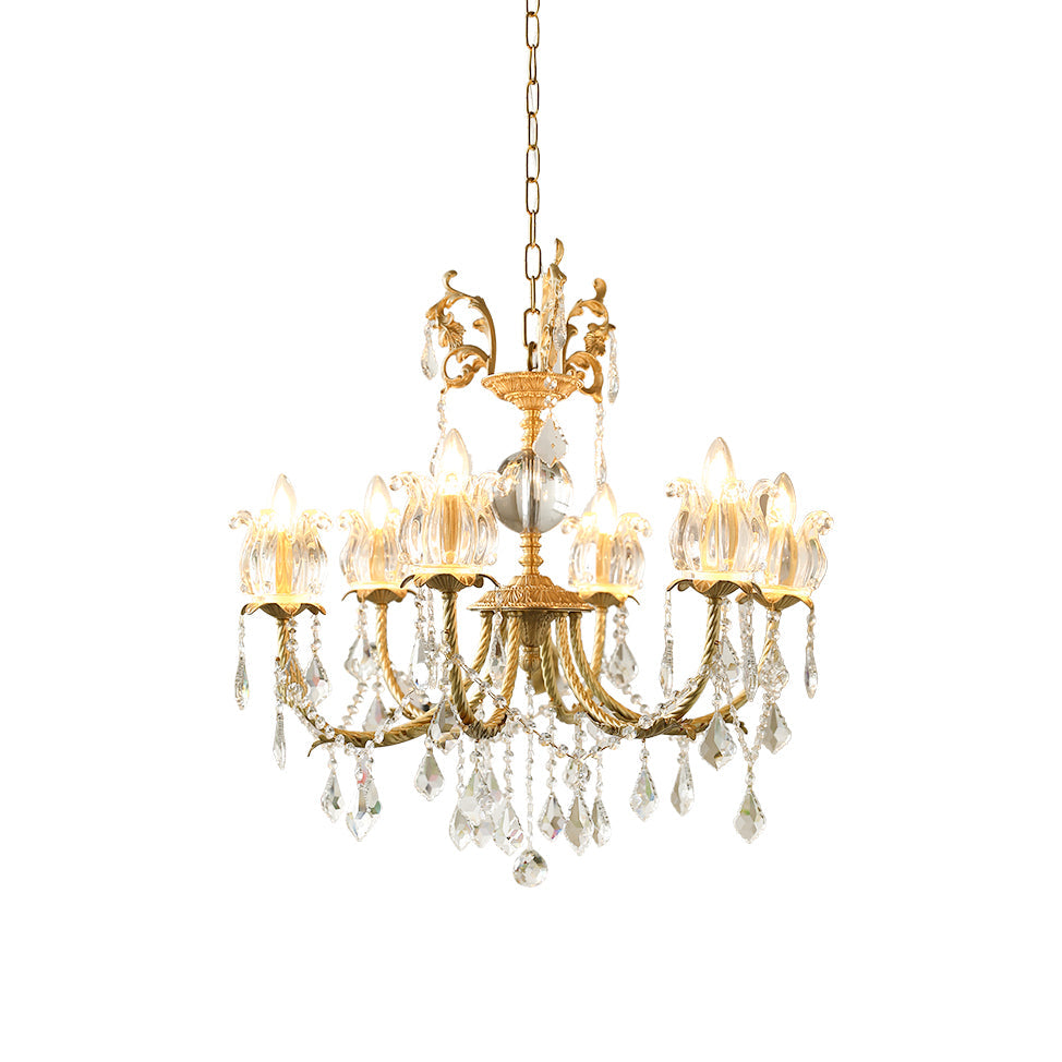 Silva Crystal Chandelier - Neo-Renaissance Brass & Bohemian Crystal Light | French Baroque Chandelier