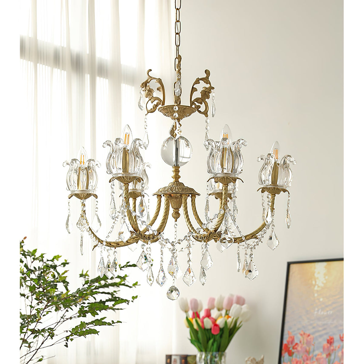 Silva Crystal Chandelier - Neo-Renaissance Brass & Bohemian Crystal Light | French Baroque Chandelier