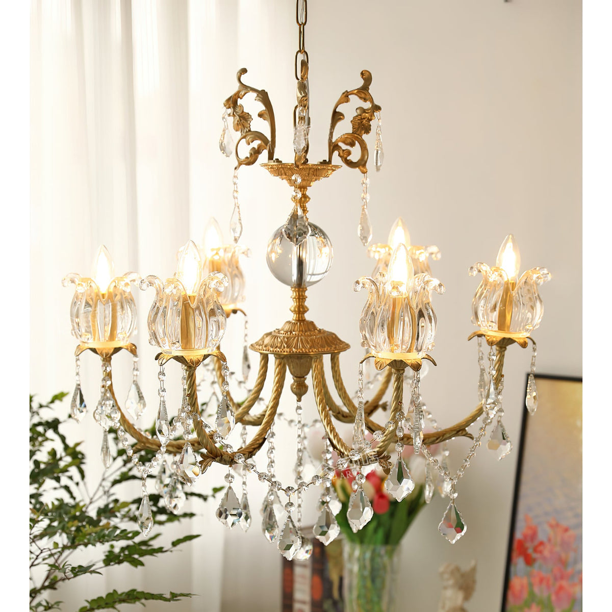 Silva Crystal Chandelier - Neo-Renaissance Brass & Bohemian Crystal Light | French Baroque Chandelier