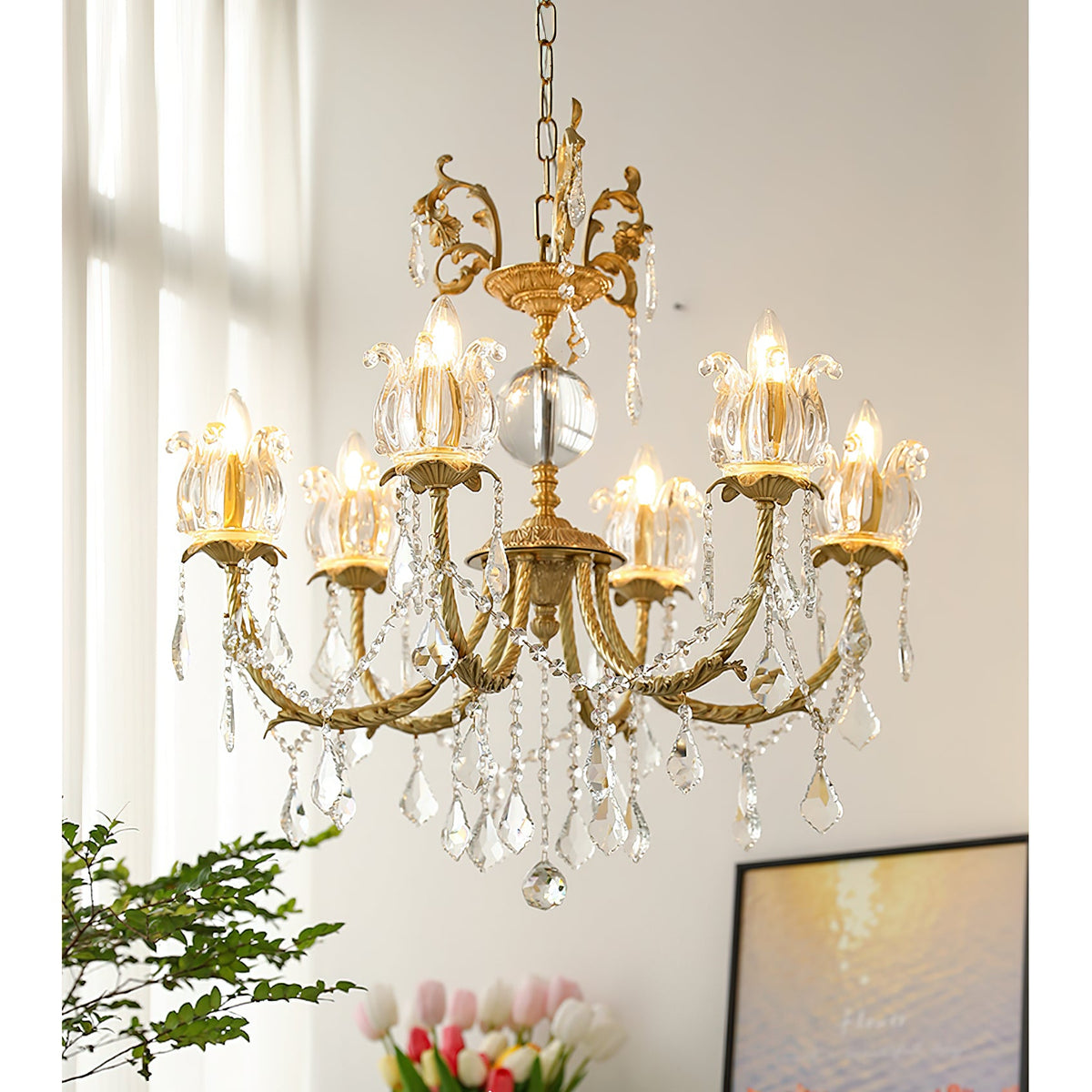 Silva Crystal Chandelier - Neo-Renaissance Brass & Bohemian Crystal Light | French Baroque Chandelier