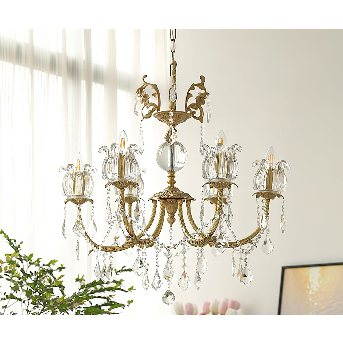 Silva Crystal Chandelier - Neo-Renaissance Brass & Bohemian Crystal Light | French Baroque Chandelier