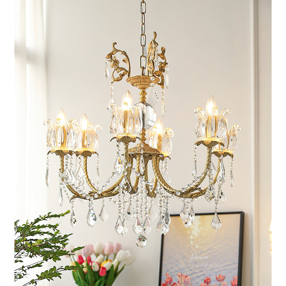 Silva Crystal Chandelier - Neo-Renaissance Brass & Bohemian Crystal Light | French Baroque Chandelier