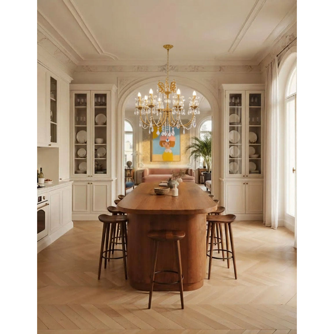 Silva Crystal Chandelier - Neo-Renaissance Brass & Bohemian Crystal Light | French Baroque Chandelier
