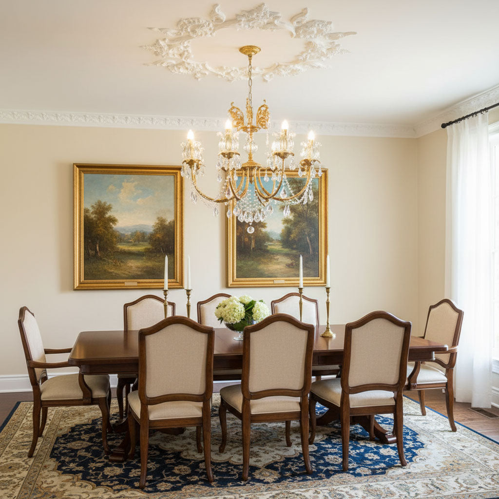 Silva Crystal Chandelier - Neo-Renaissance Brass & Bohemian Crystal Light | French Baroque Chandelier