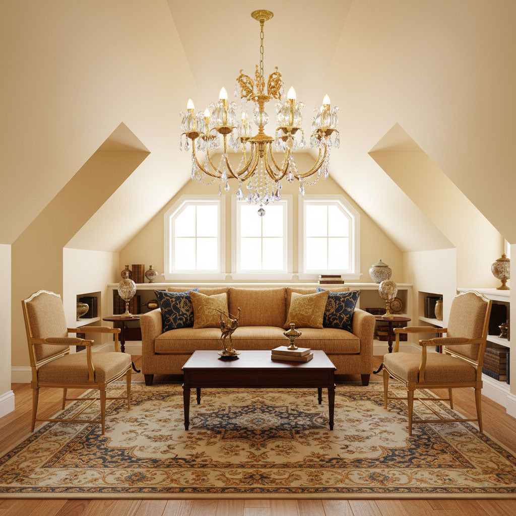 Silva Crystal Chandelier - Neo-Renaissance Brass & Bohemian Crystal Light | French Baroque Chandelier