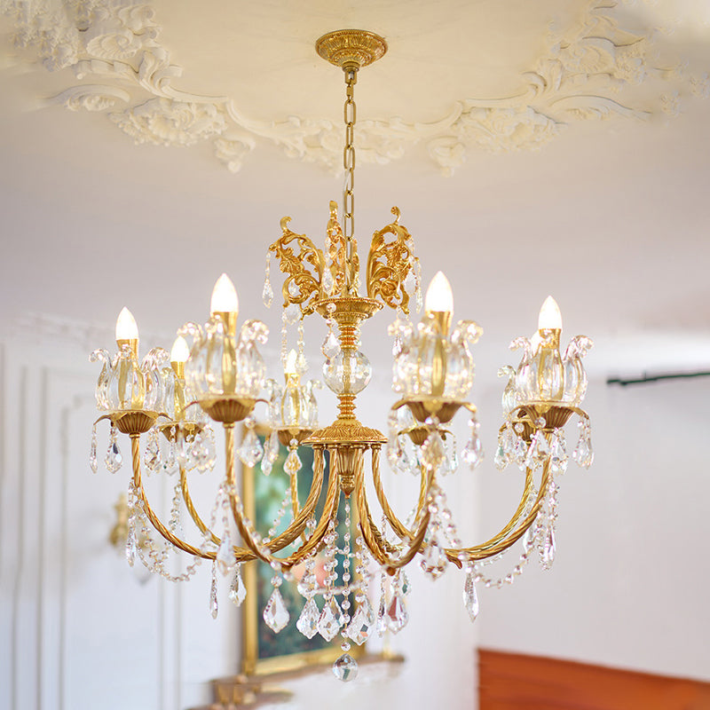 Silva Crystal Chandelier - Neo-Renaissance Brass & Bohemian Crystal Light | French Baroque Chandelier