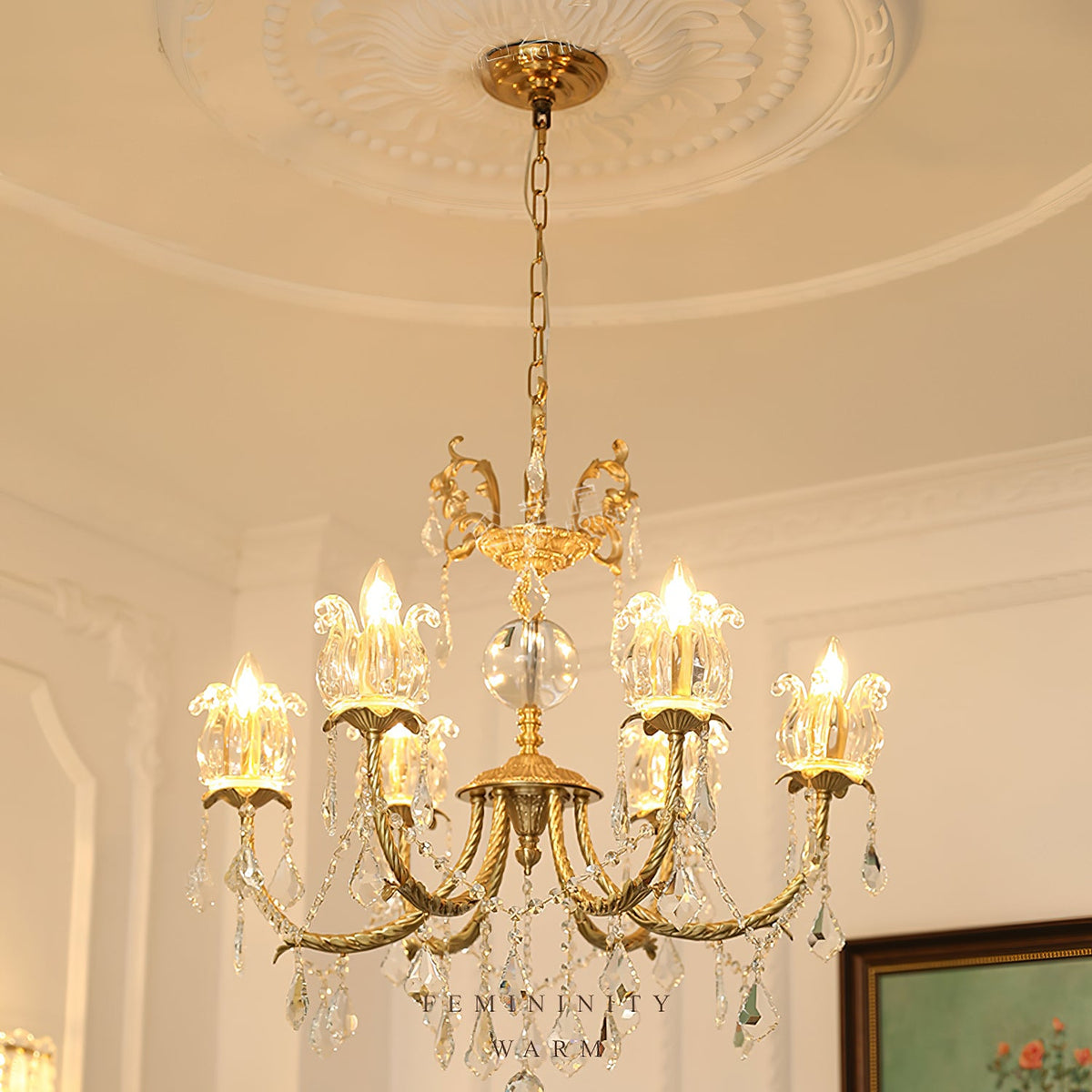 Silva Crystal Chandelier - Neo-Renaissance Brass & Bohemian Crystal Light | French Baroque Chandelier