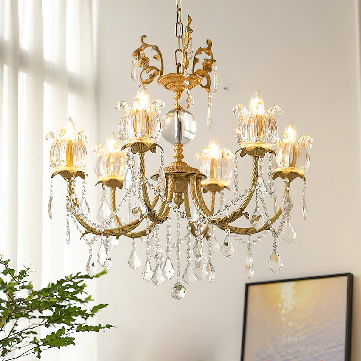Silva Crystal Chandelier - Neo-Renaissance Brass & Bohemian Crystal Light | French Baroque Chandelier