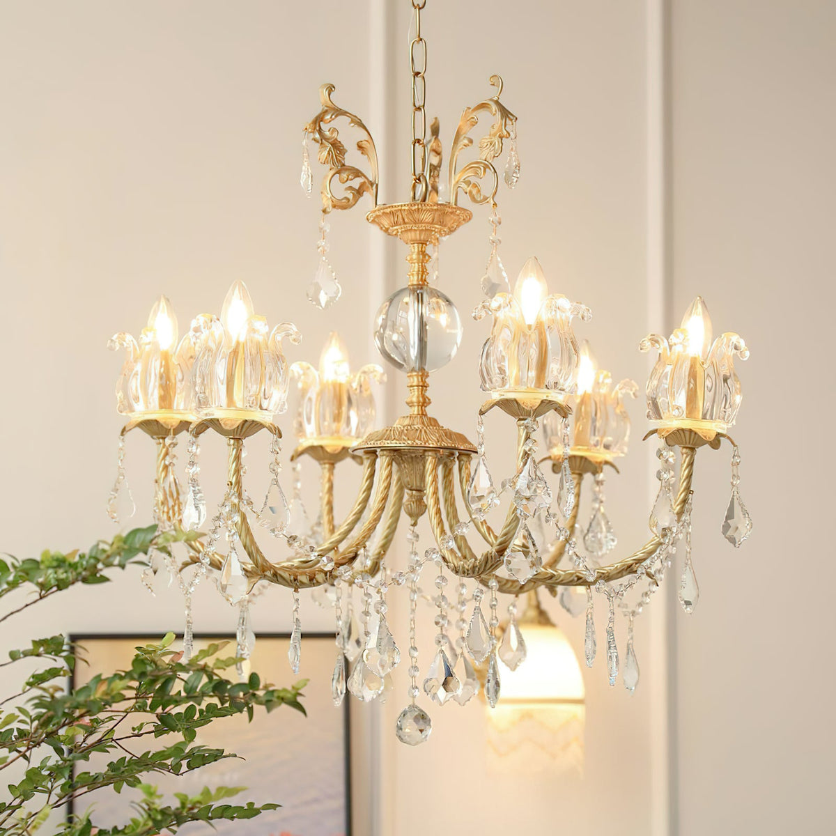 Silva Crystal Chandelier - Neo-Renaissance Brass & Bohemian Crystal Light | French Baroque Chandelier