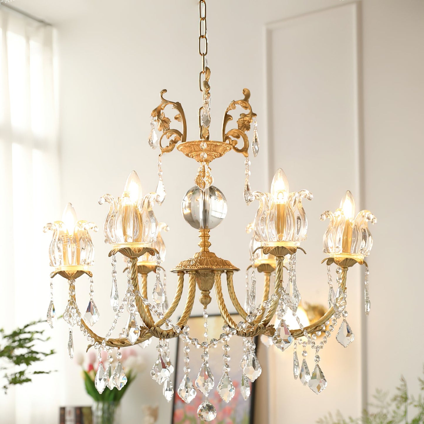 Silva Crystal Chandelier - Neo-Renaissance Brass & Bohemian Crystal Light | French Baroque Chandelier