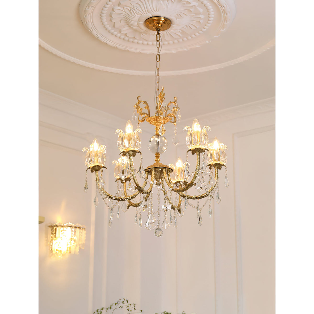 Silva Crystal Chandelier - Neo-Renaissance Brass & Bohemian Crystal Light | French Baroque Chandelier