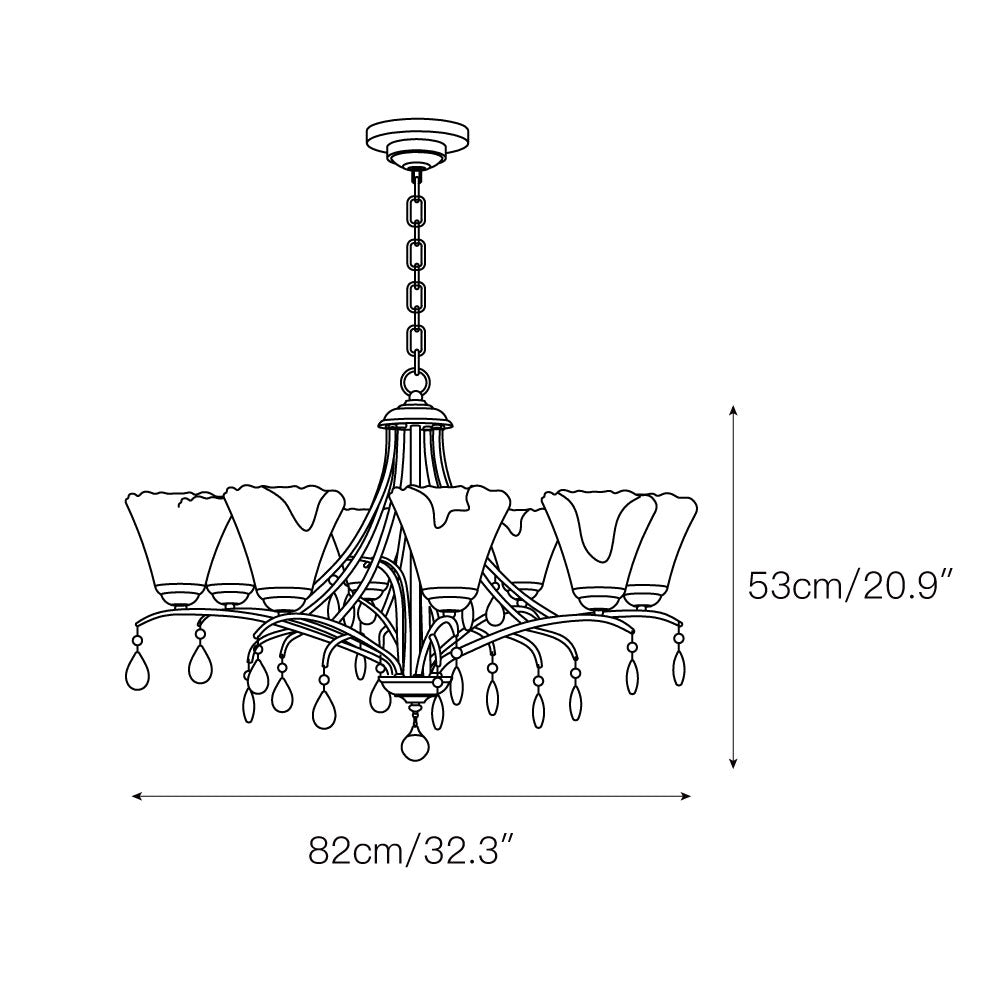 Skodak Chandelier - Antique Brass & Crystal Ballroom Chandelier | Vintage European Hanging Light