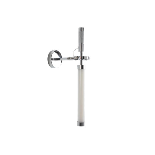 Skylark Wall Lamp - Polished Chrome & White Glass LED Wall Sconce | Modern Vertical Accent Light