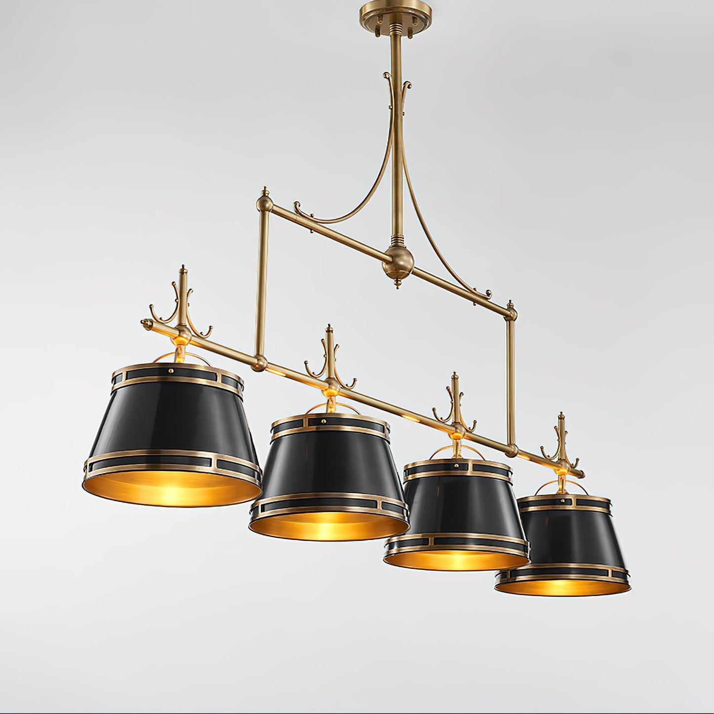 Sloane Chandelier - Exquisite Brass Multi-Arm Overhead Light | Modern Dining & Game Room Chandelier