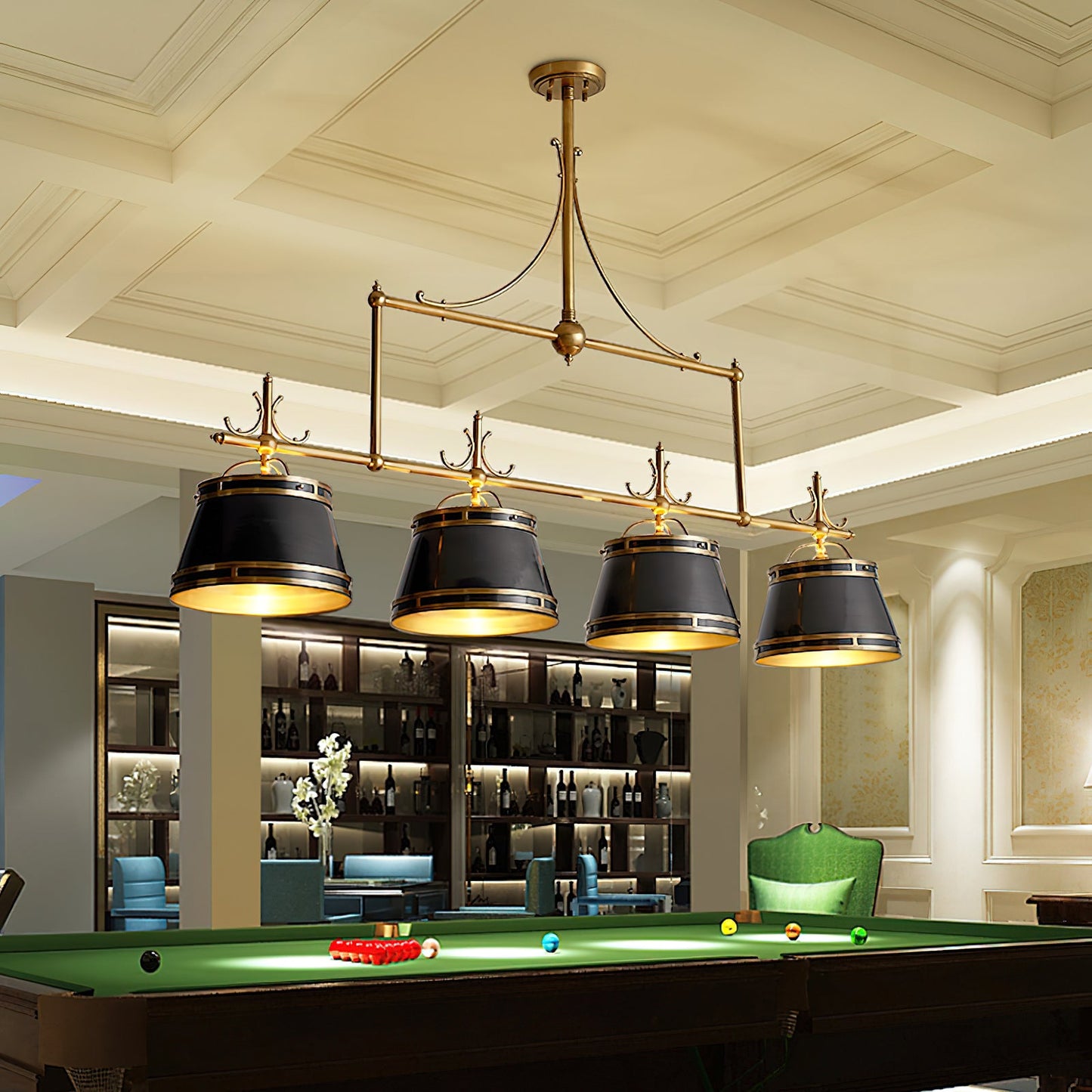 Sloane Chandelier - Exquisite Brass Multi-Arm Overhead Light | Modern Dining & Game Room Chandelier